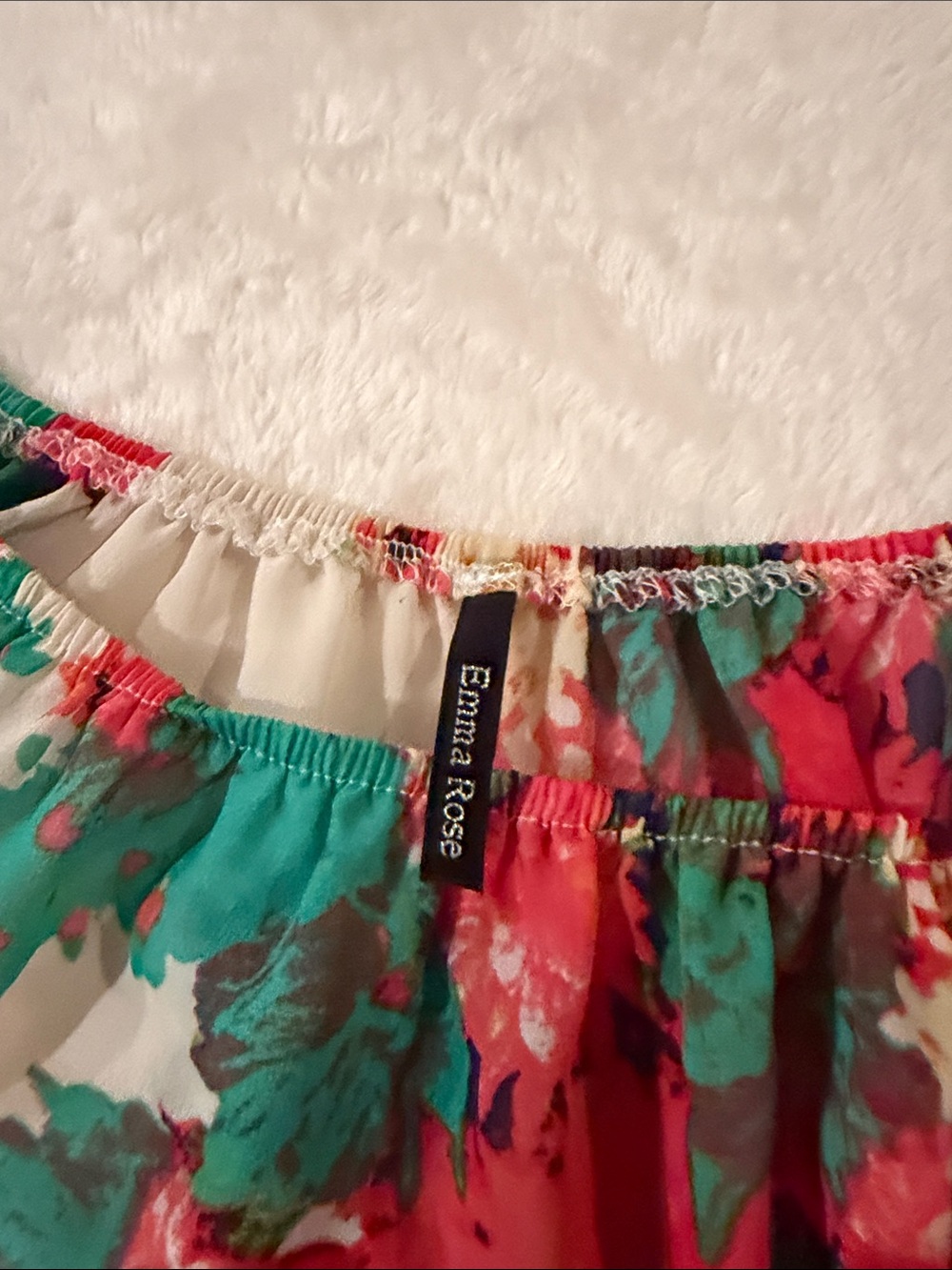 Emma rose Floral Chiffon Skirt in Teal and Coral